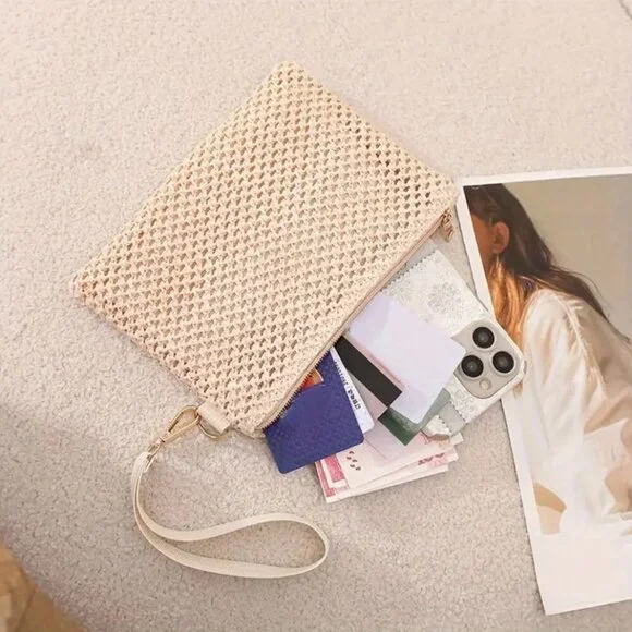 Khaki Wristlet with Zipper and Polyester Lining, New in Packaging - Picture 3 of 4